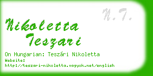 nikoletta teszari business card